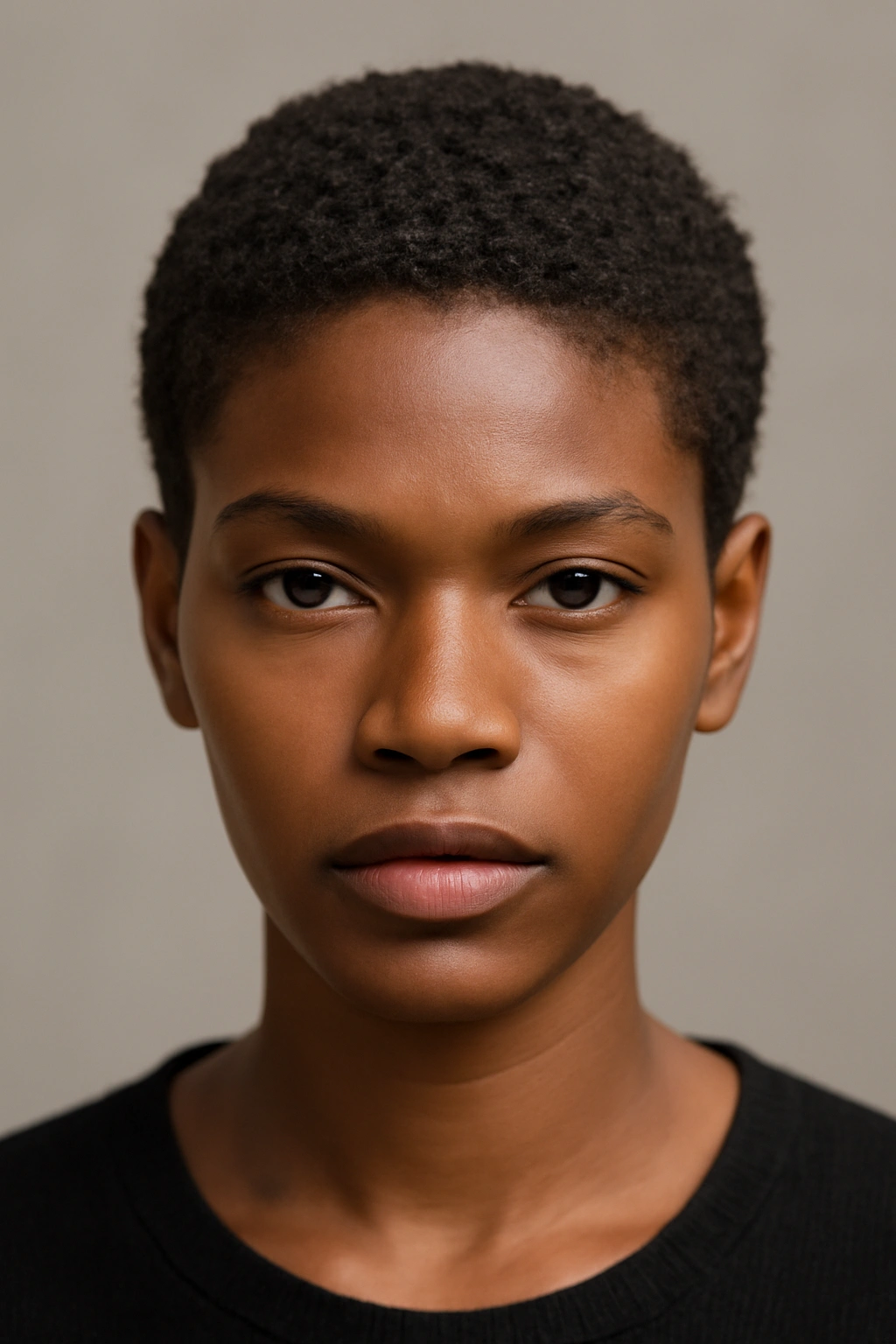 Close-up of a Black woman with a micro coils crop