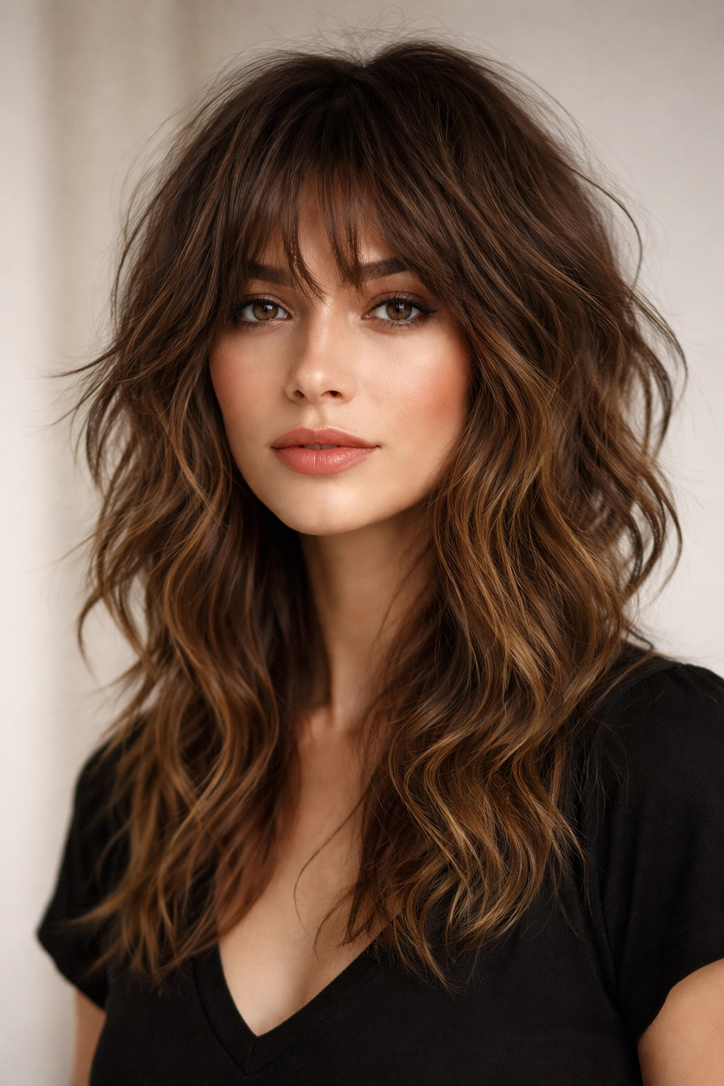 Modern shag on waves showing layered volume with texture