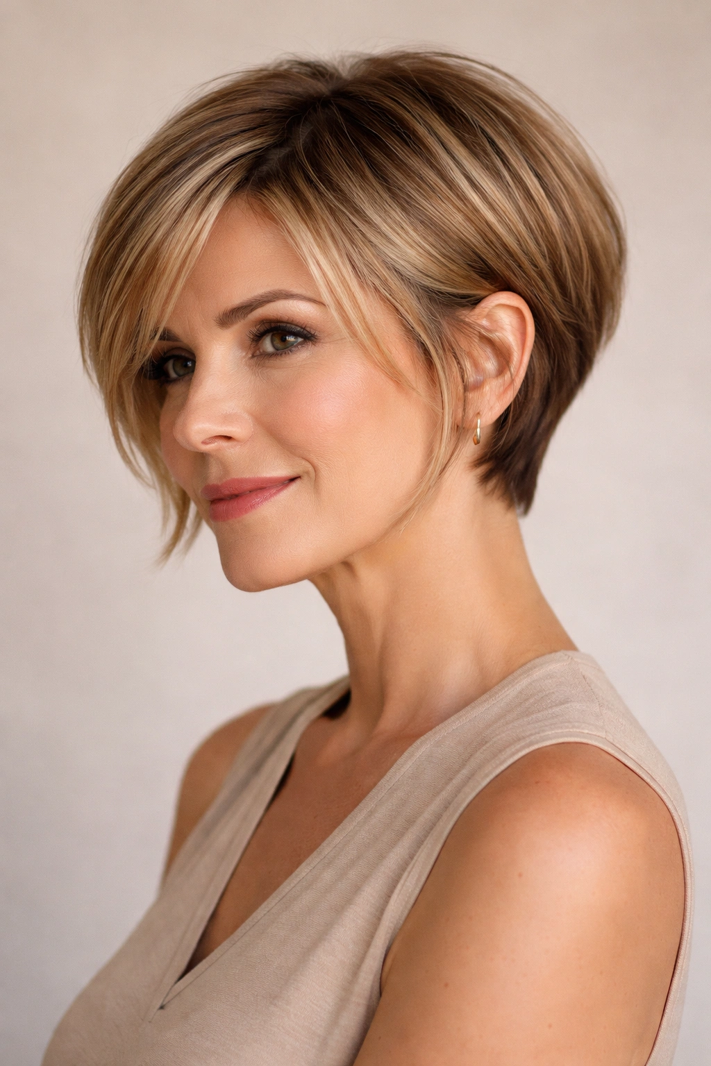 Portrait of a pixie-bob hybrid with short back and longer front pieces