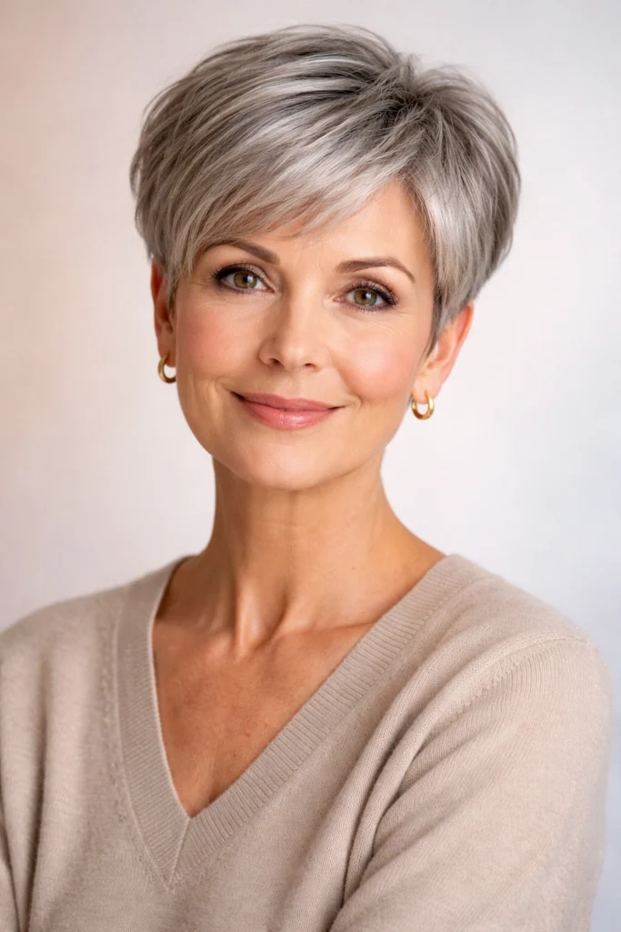 25 Hairstyles for Women Over 50 with a Round Face