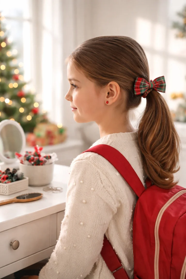 12 Christmas Hairstyles for School: Holiday Festive Styles