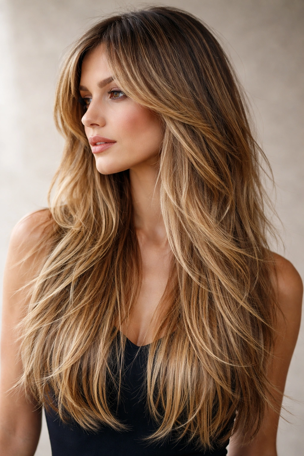 Razored-cut hair with feathered texture and separation
