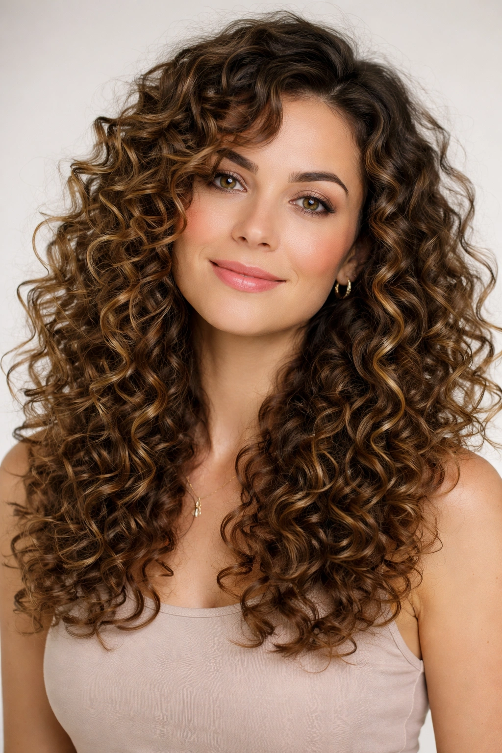 Long ringlet curls with layers for volume and lift
