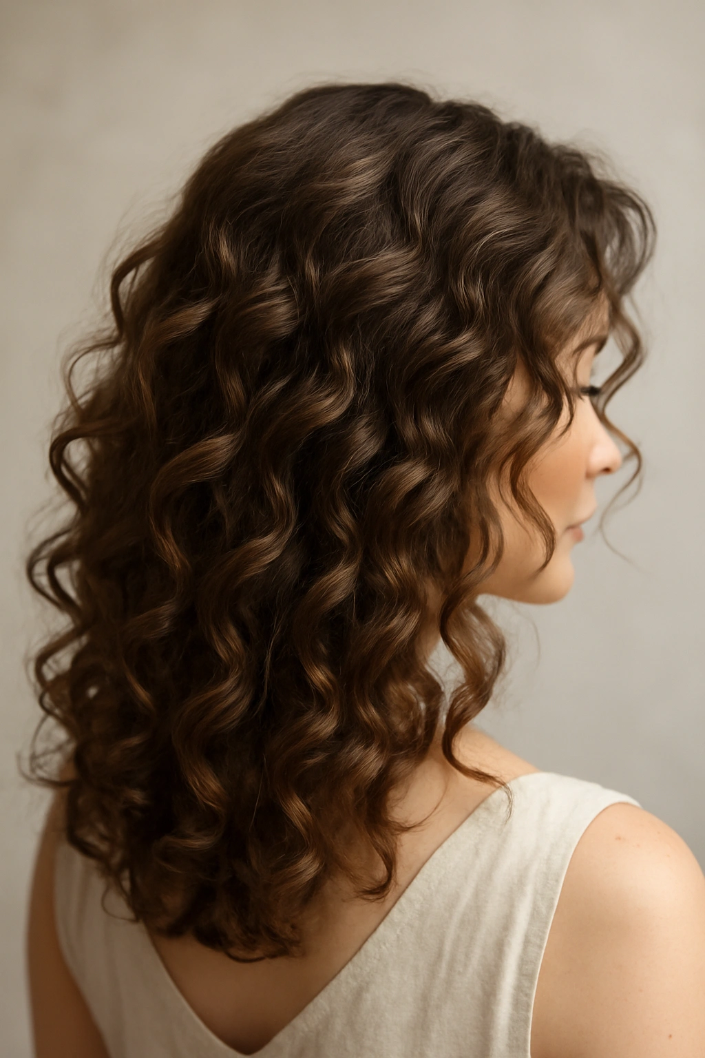 Thick wavy hair with romantic loose curls
