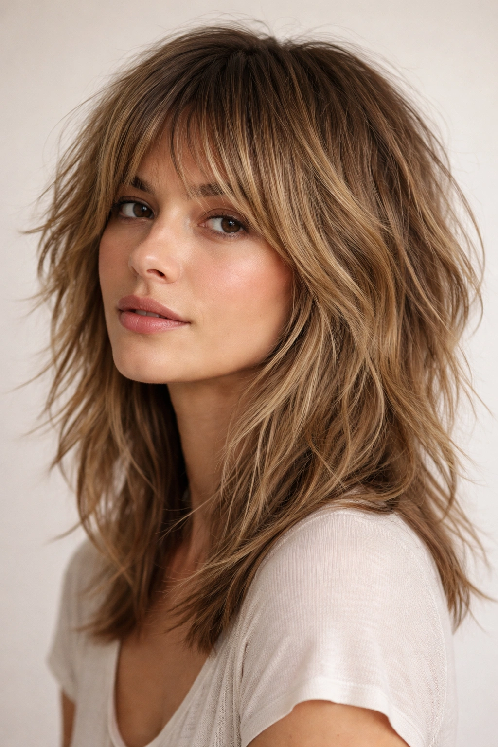 Shag haircut with multiple layers and movement