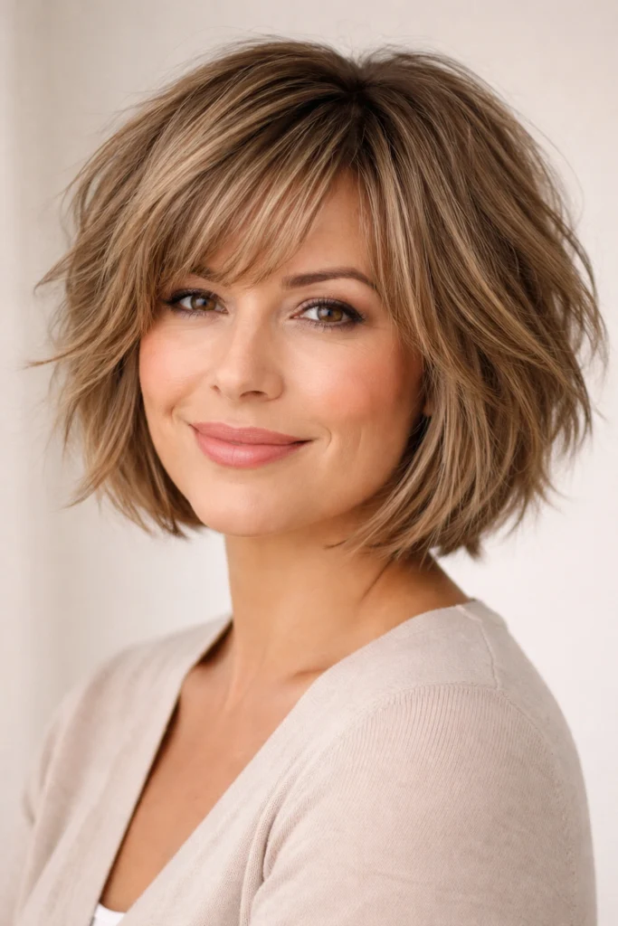 18 Short Hairstyles For Round Faces Over 40