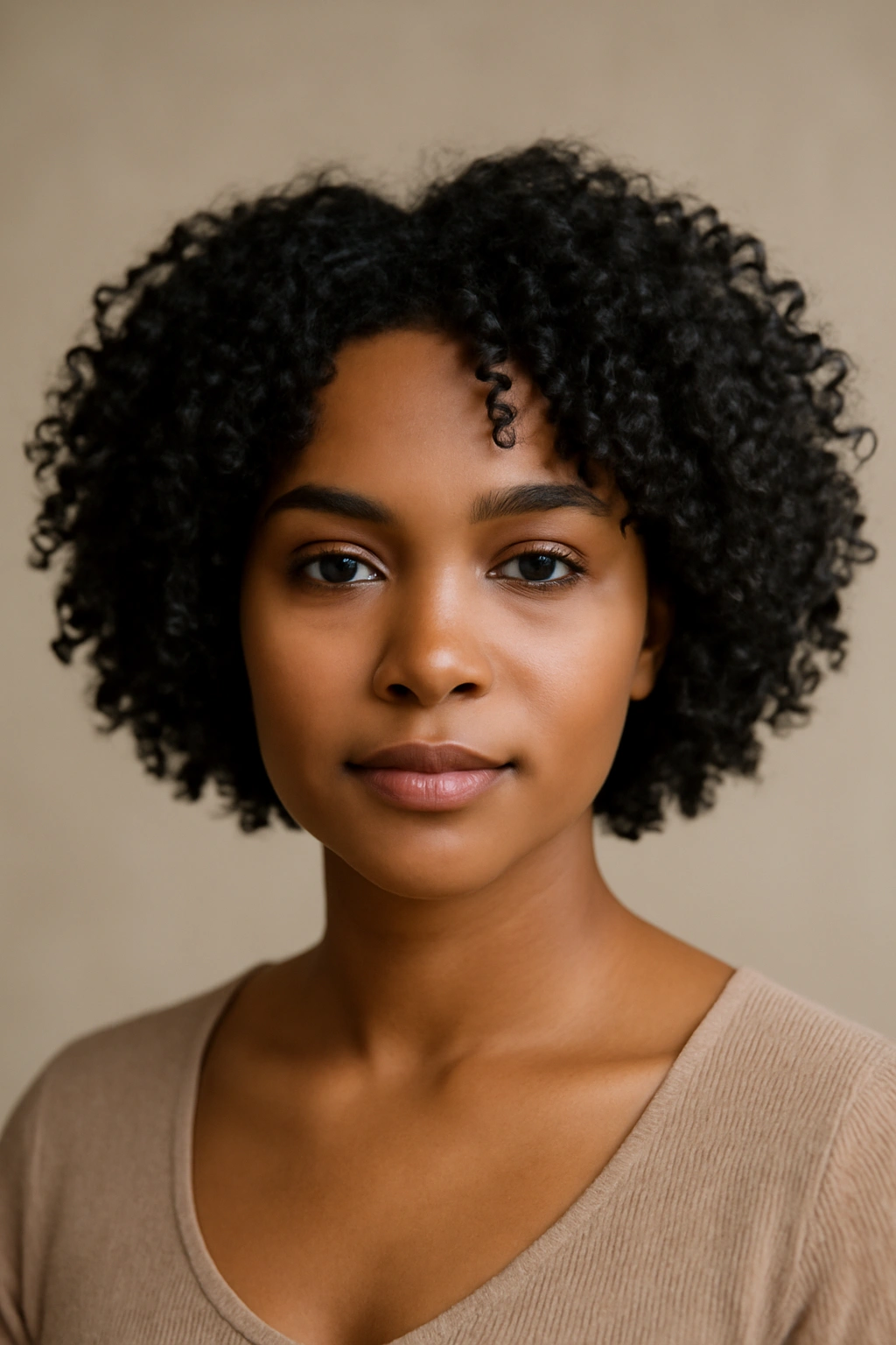 Close-up of The Face-Framing Short Bob hairstyle on textured natural hair framing the face