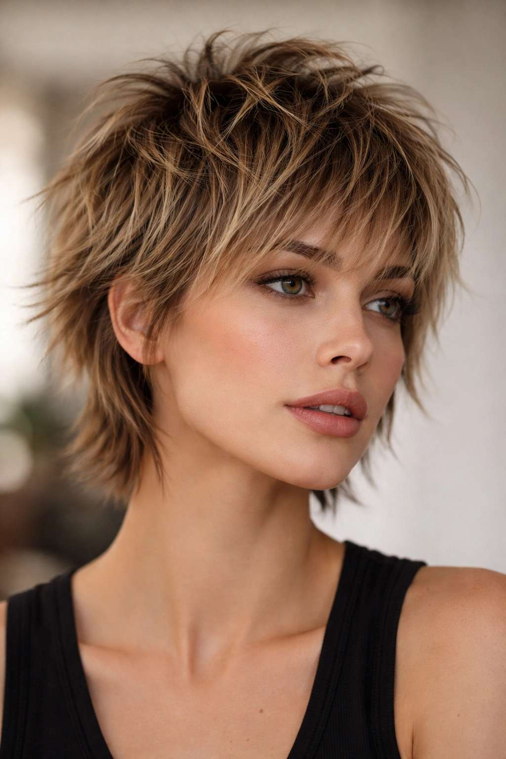 The Short Shag with Extra Texture on Top showing bold crown texture