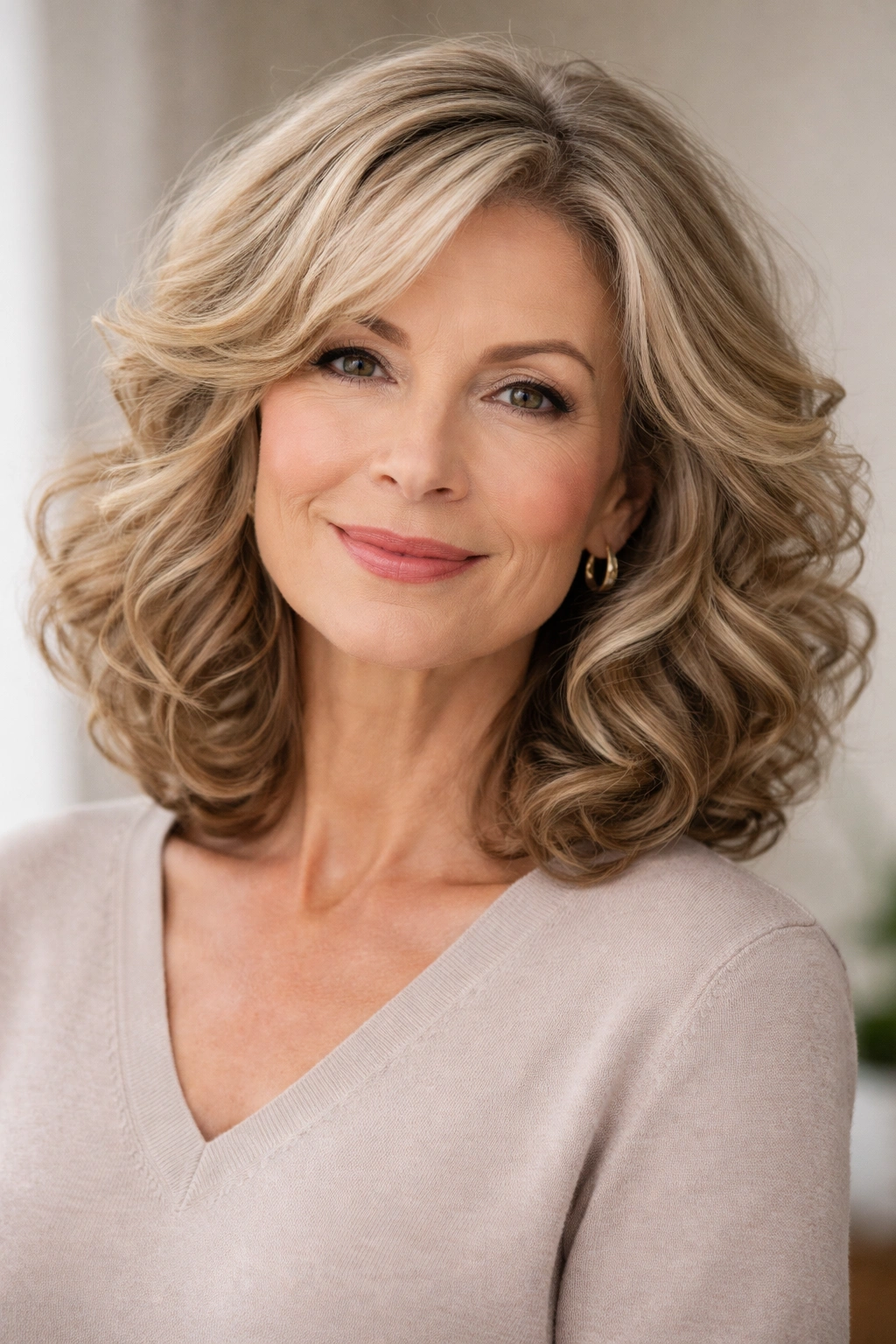 Shoulder-length curls adding volume and body