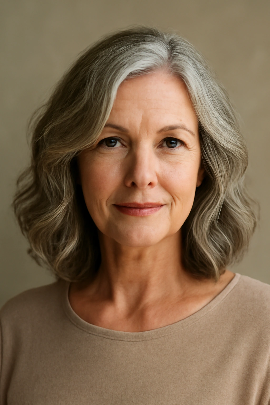 Close-up of shoulder-length hair styled in soft natural waves