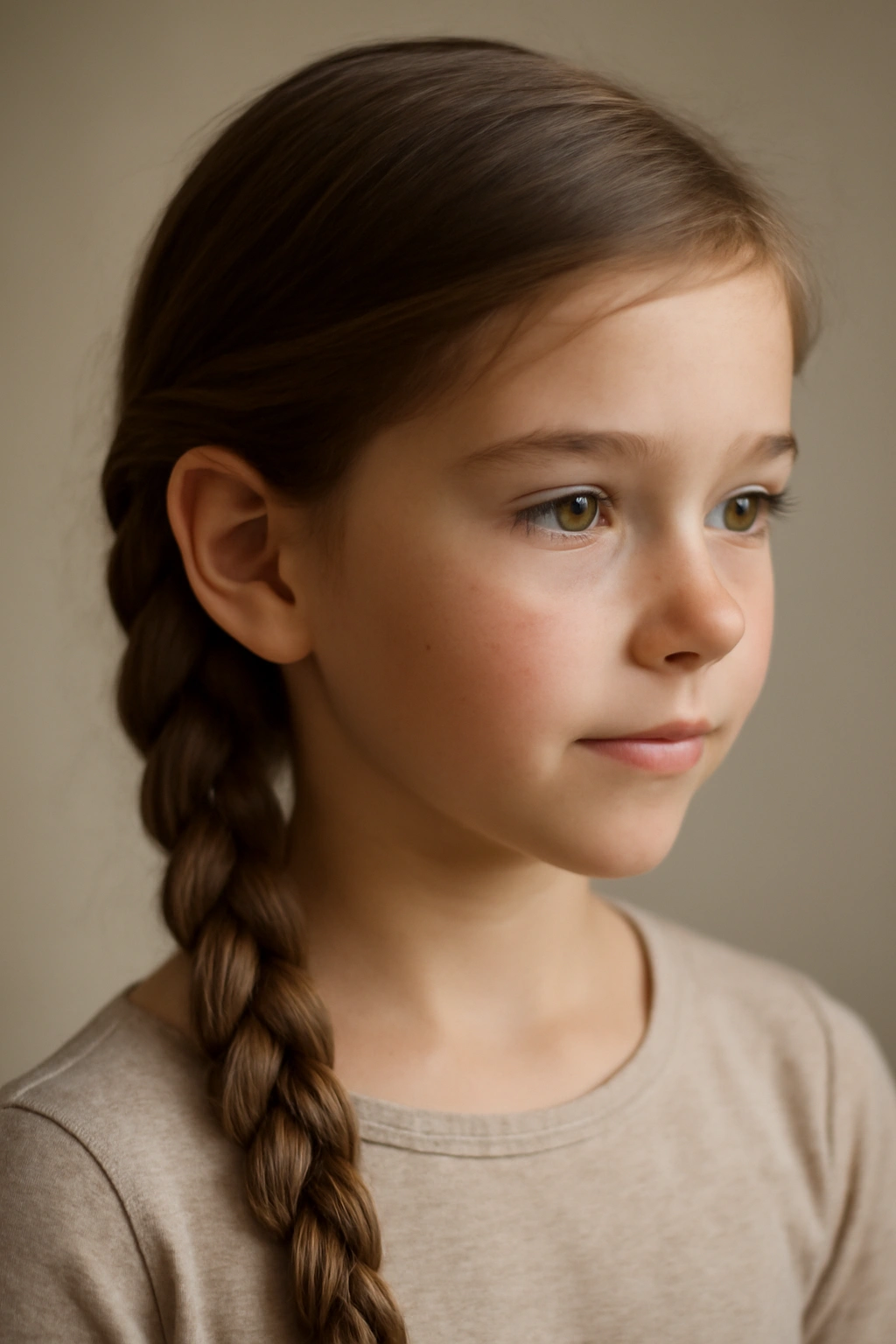Close-up of a child with a single side braid along the temple
