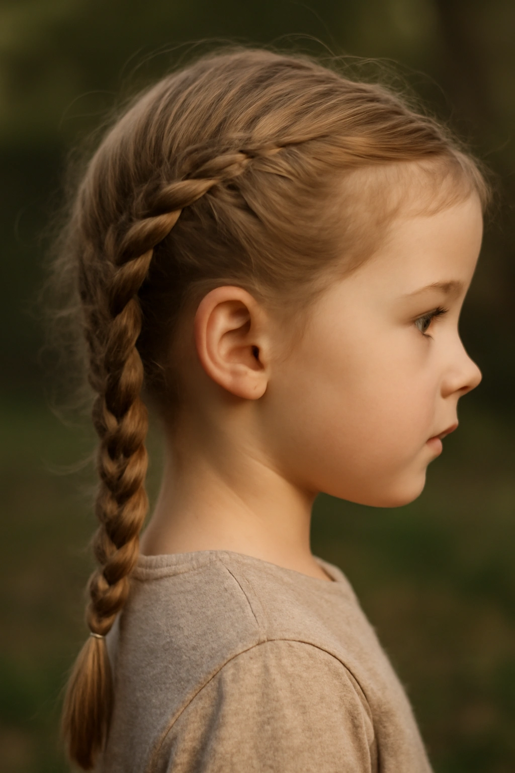 Side braid on toddler with hidden pins along its length.