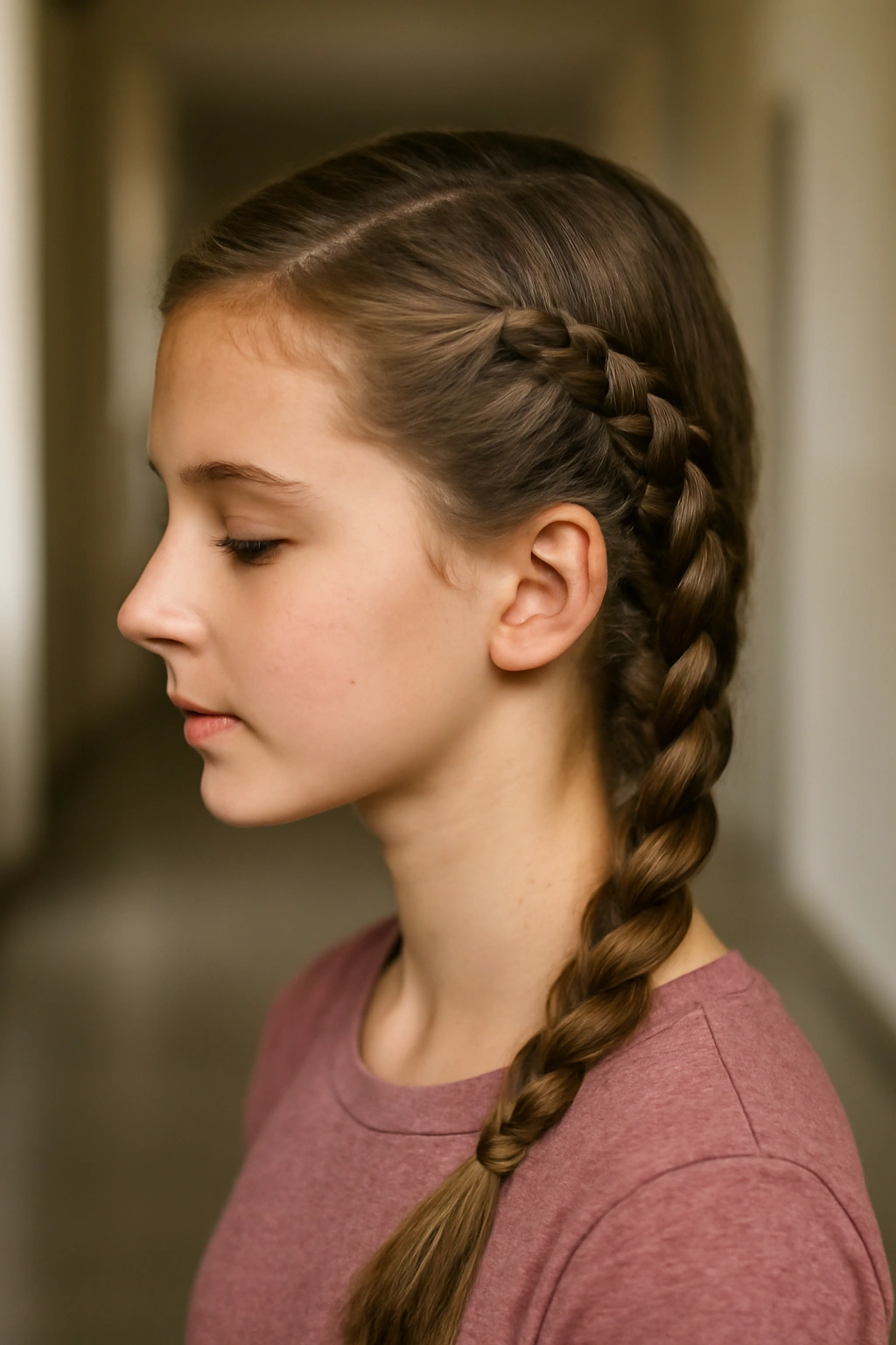 Side braid along the temple down to the nape