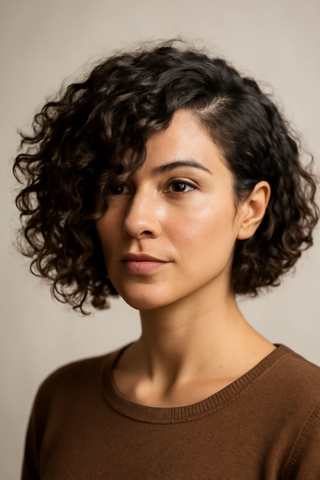 Side-swept angled bob with dramatic side sweep and back-length contrast