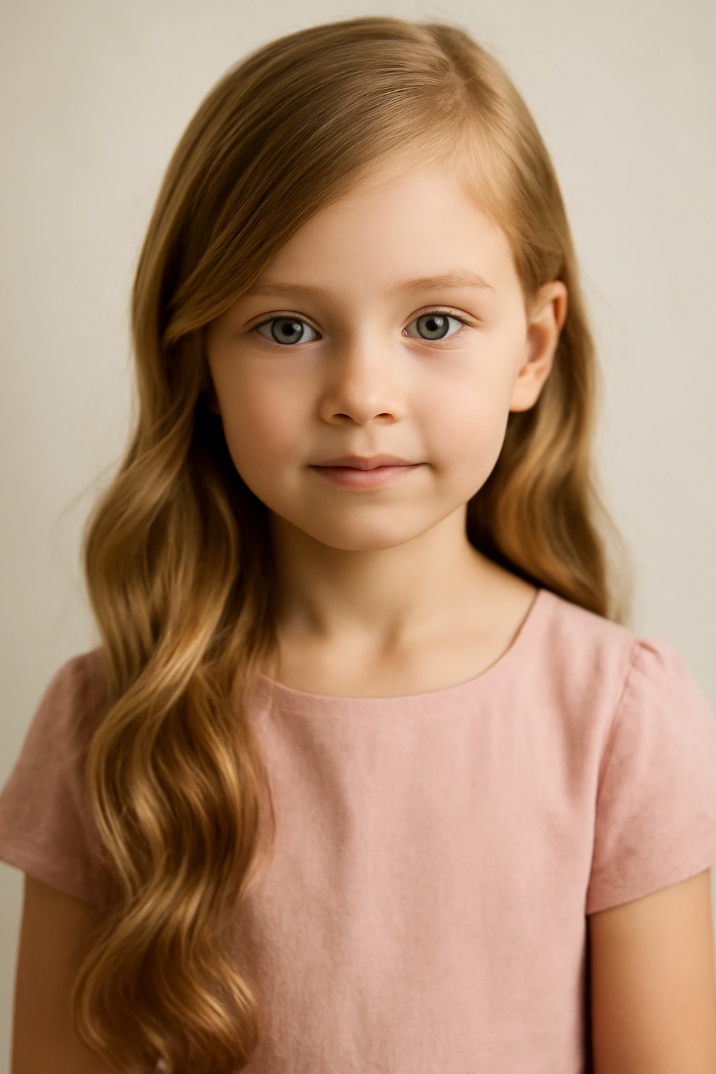 Soft side-swept waves on long hair with face-framing straight section