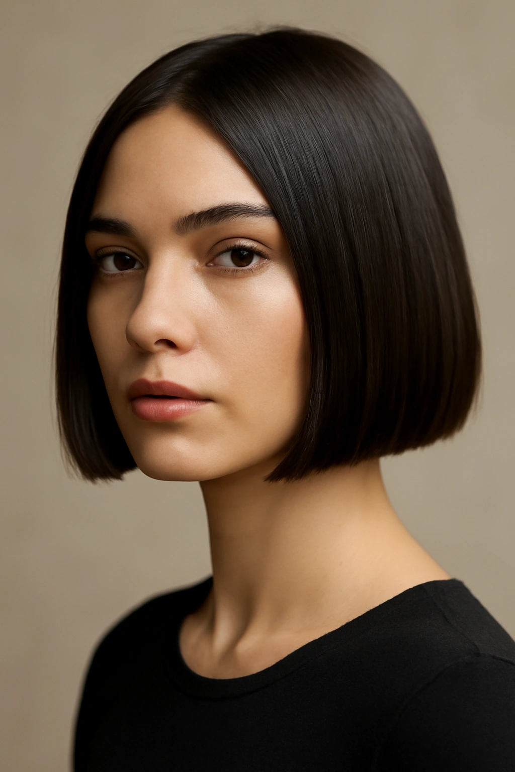 Head-and-shoulders portrait of a person with a sleek blunt bob.