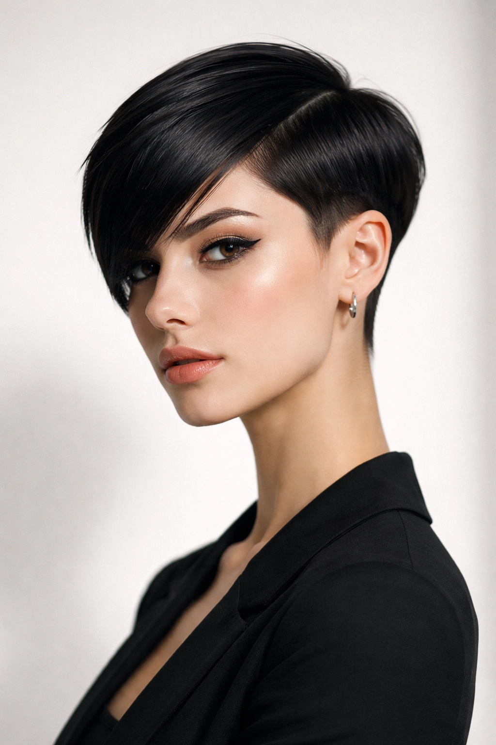 Sleek geometric pixie with sharp lines and planes