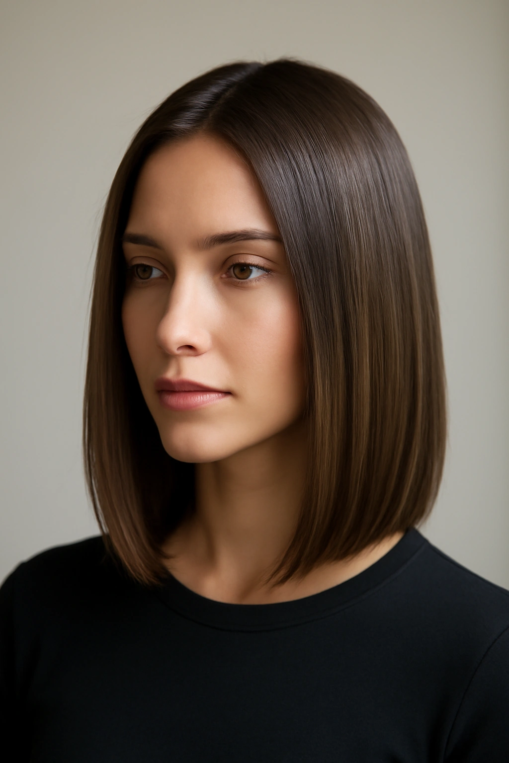 Sleek straight lob with smooth, straight finish