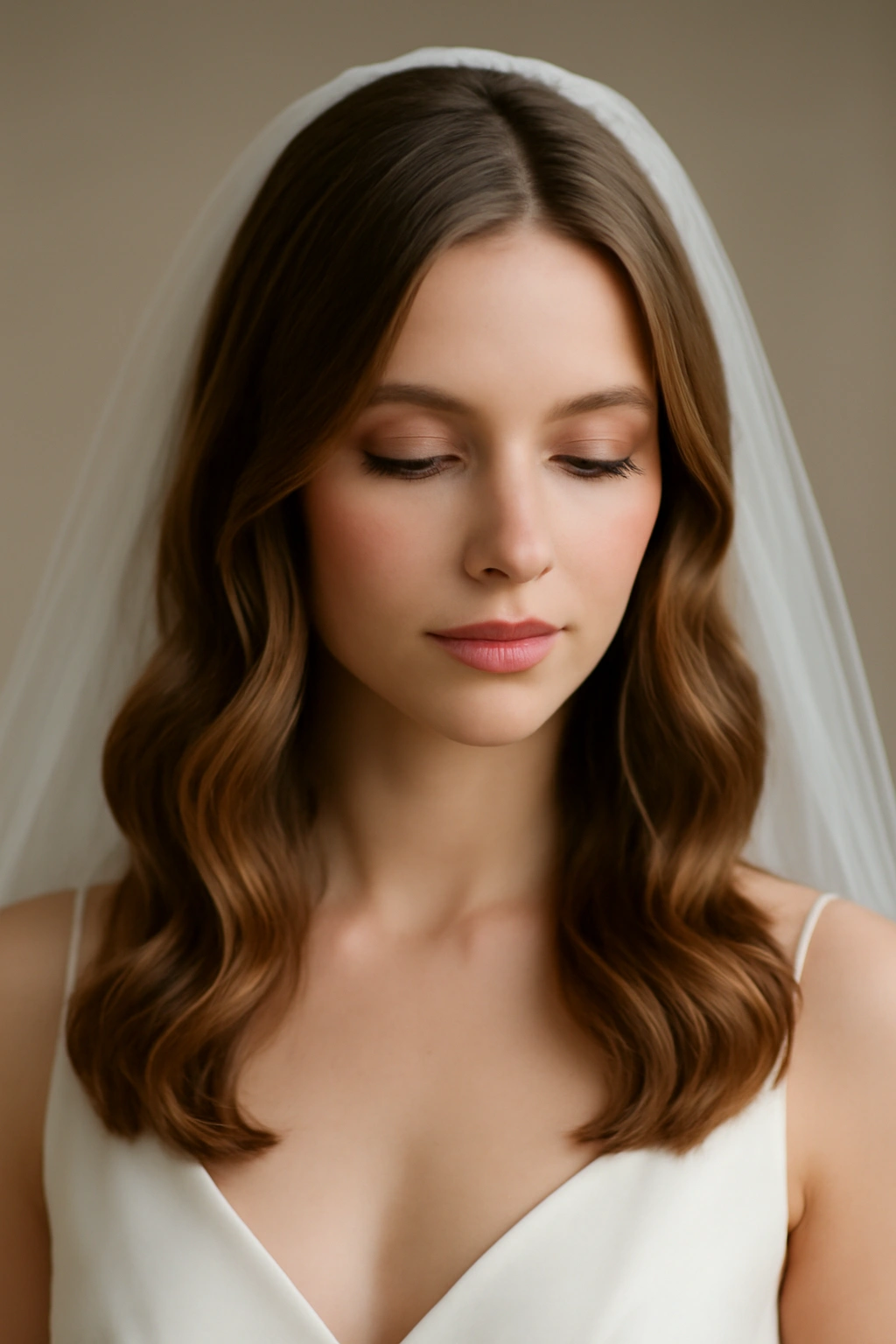 Soft, romantic waves in straight hair with subtle volume