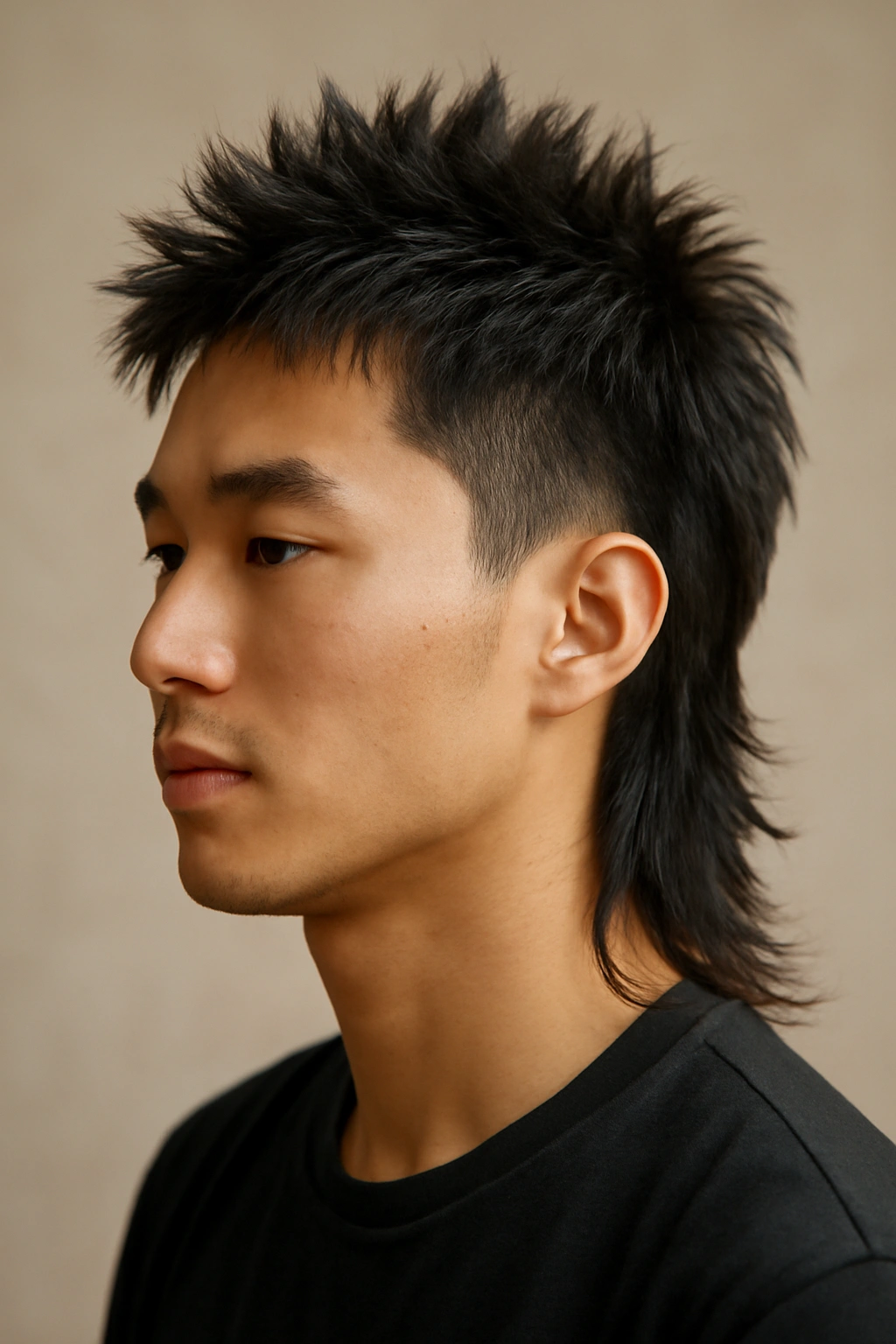Spiky textured mullet with separated top pieces
