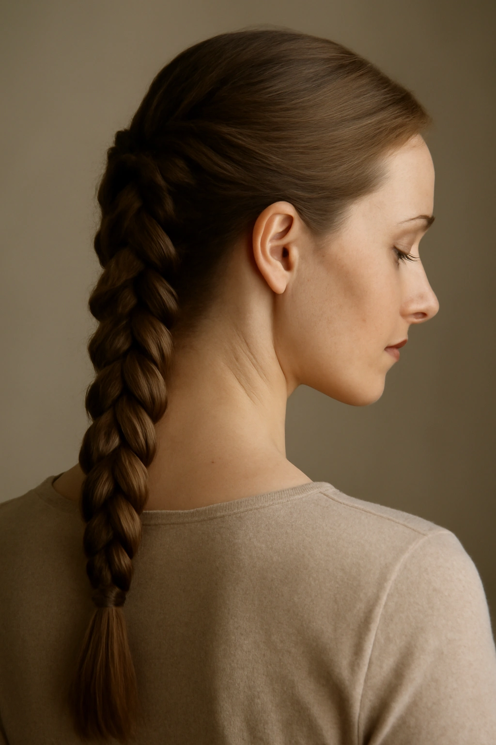 Finished spiral braid on a person
