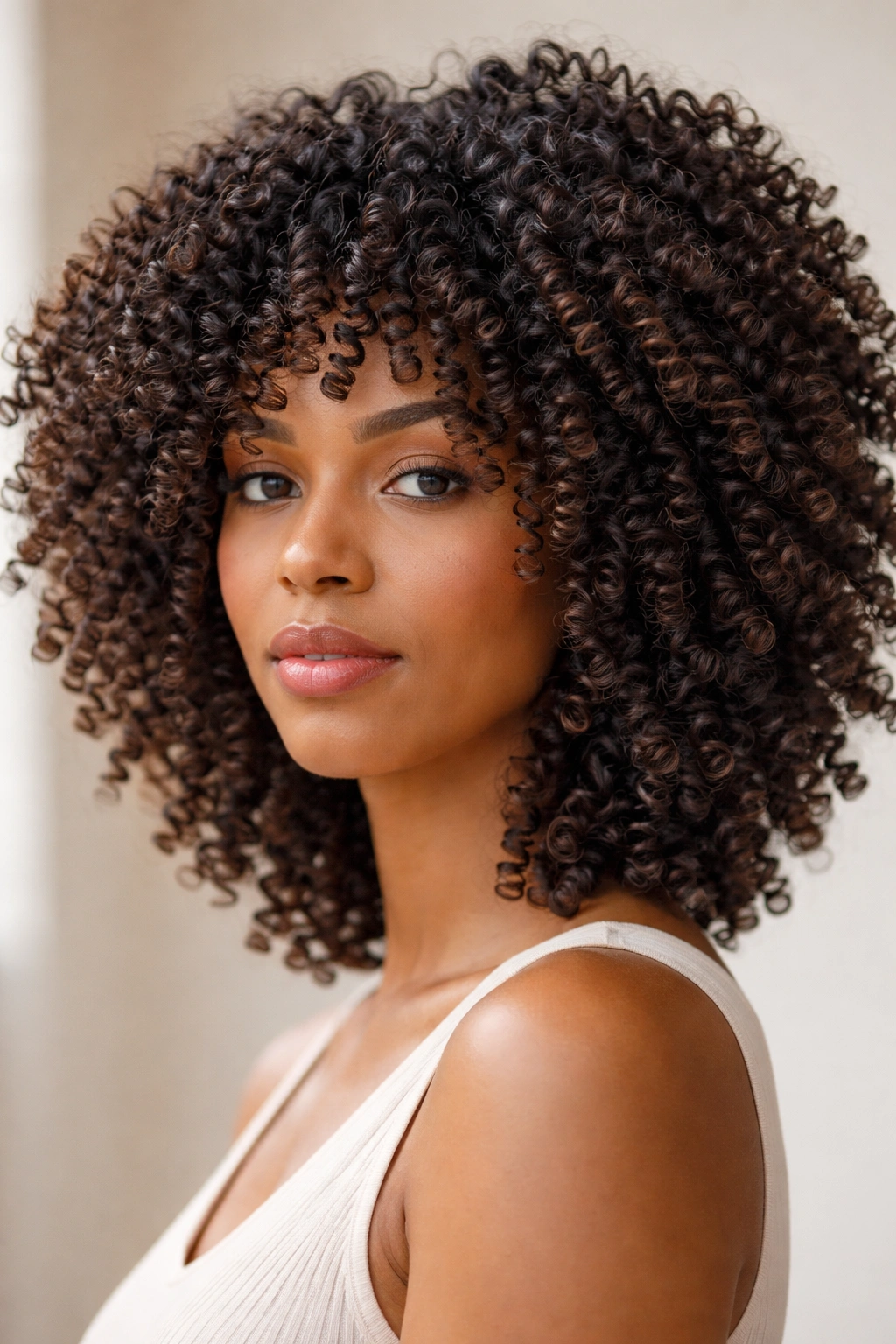 Defined spiral cuts on 3C-4A coils showing volumized curls