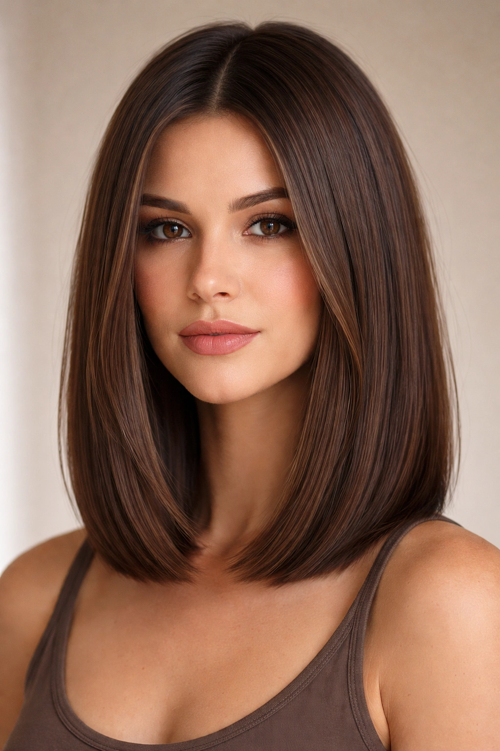 Straight-across lob with subtle internal layers showing clean edge and hidden texture
