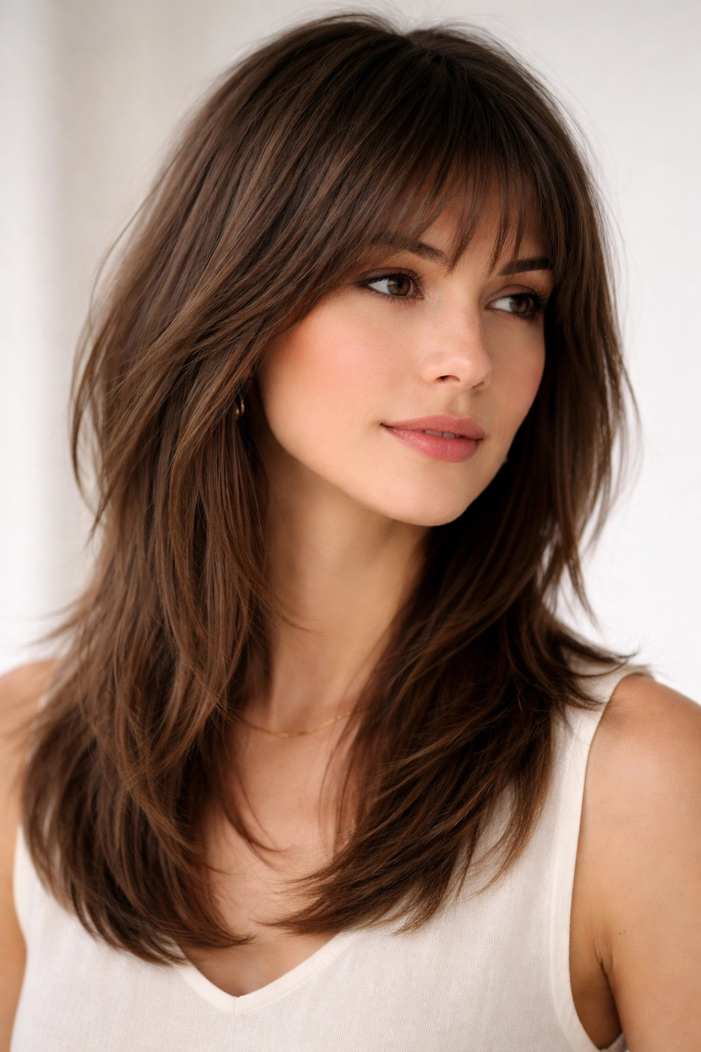 Close-up of a subtle layered shag with smooth, soft texture.