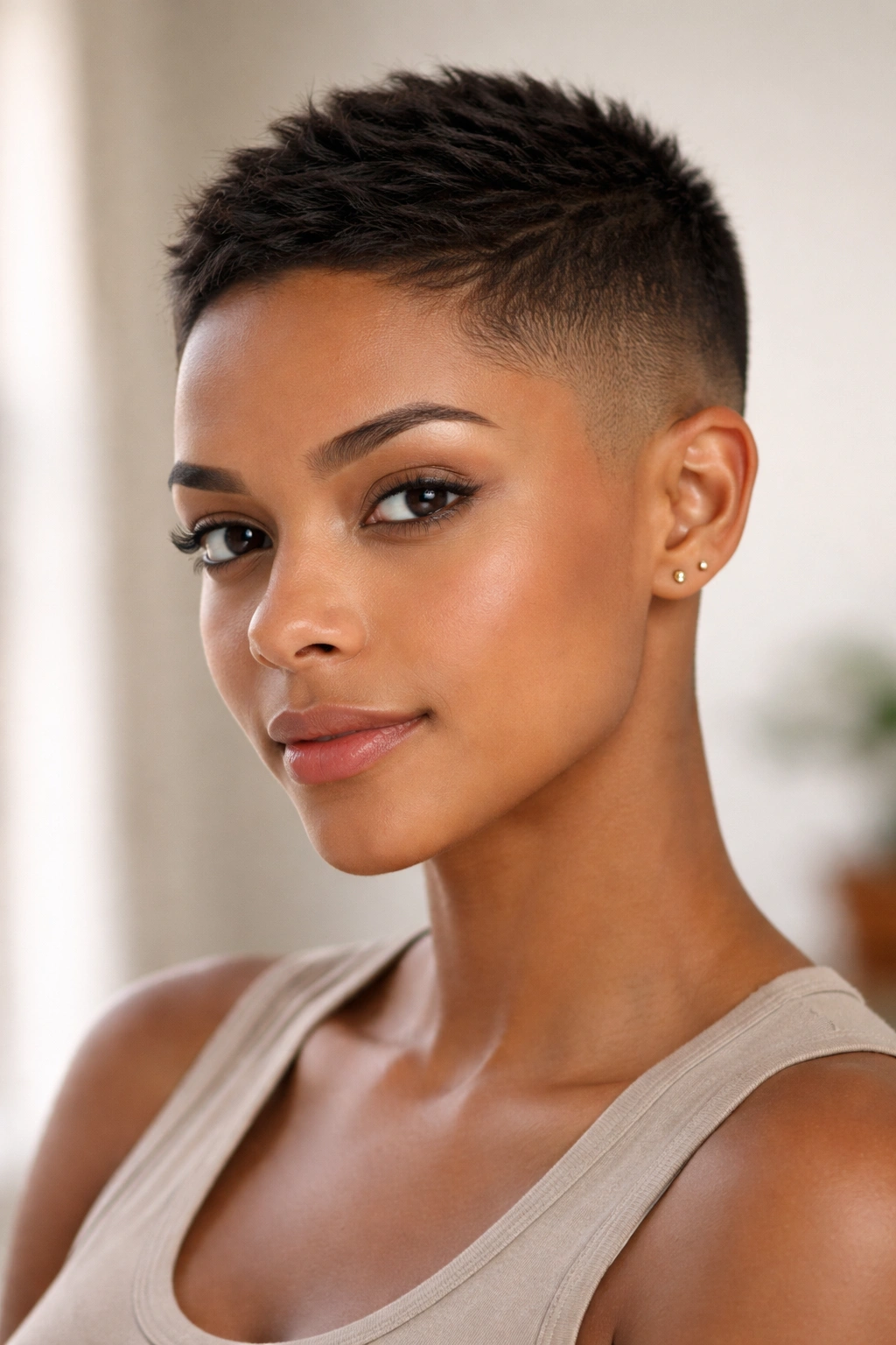 Close-up of a tapered fade with clean lines