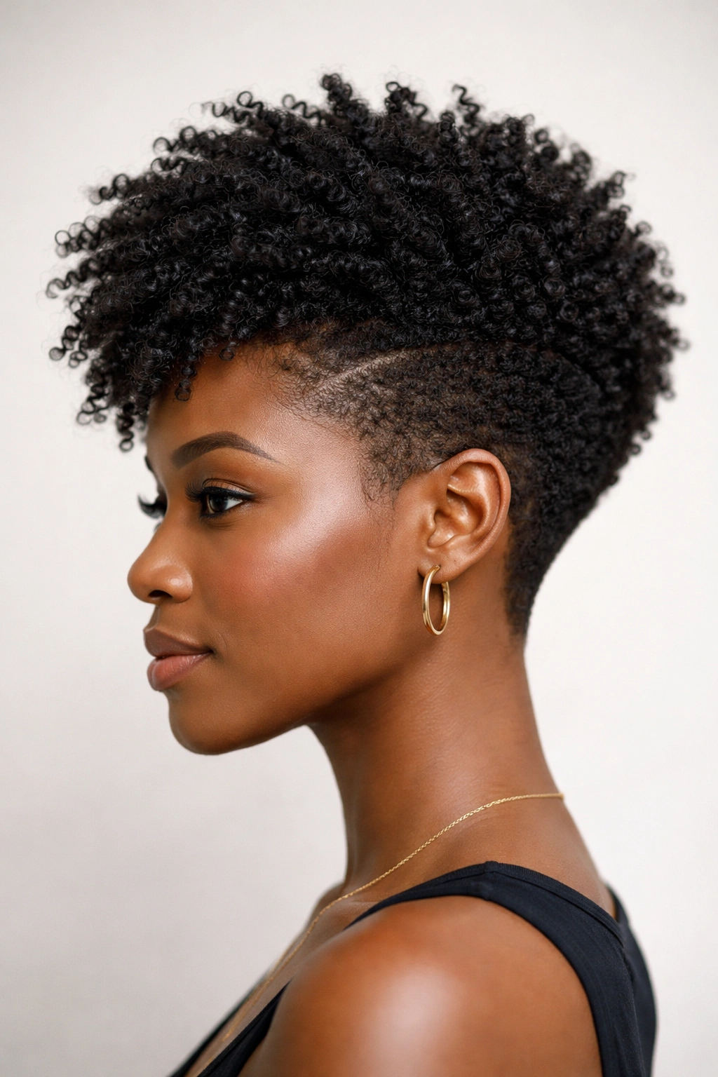 4C tapered texture with longer length and movement in studio portrait