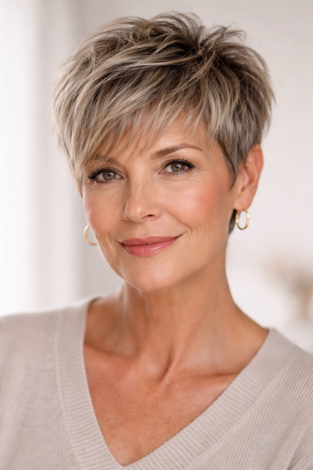 Close-up of a textured crop with longer bangs