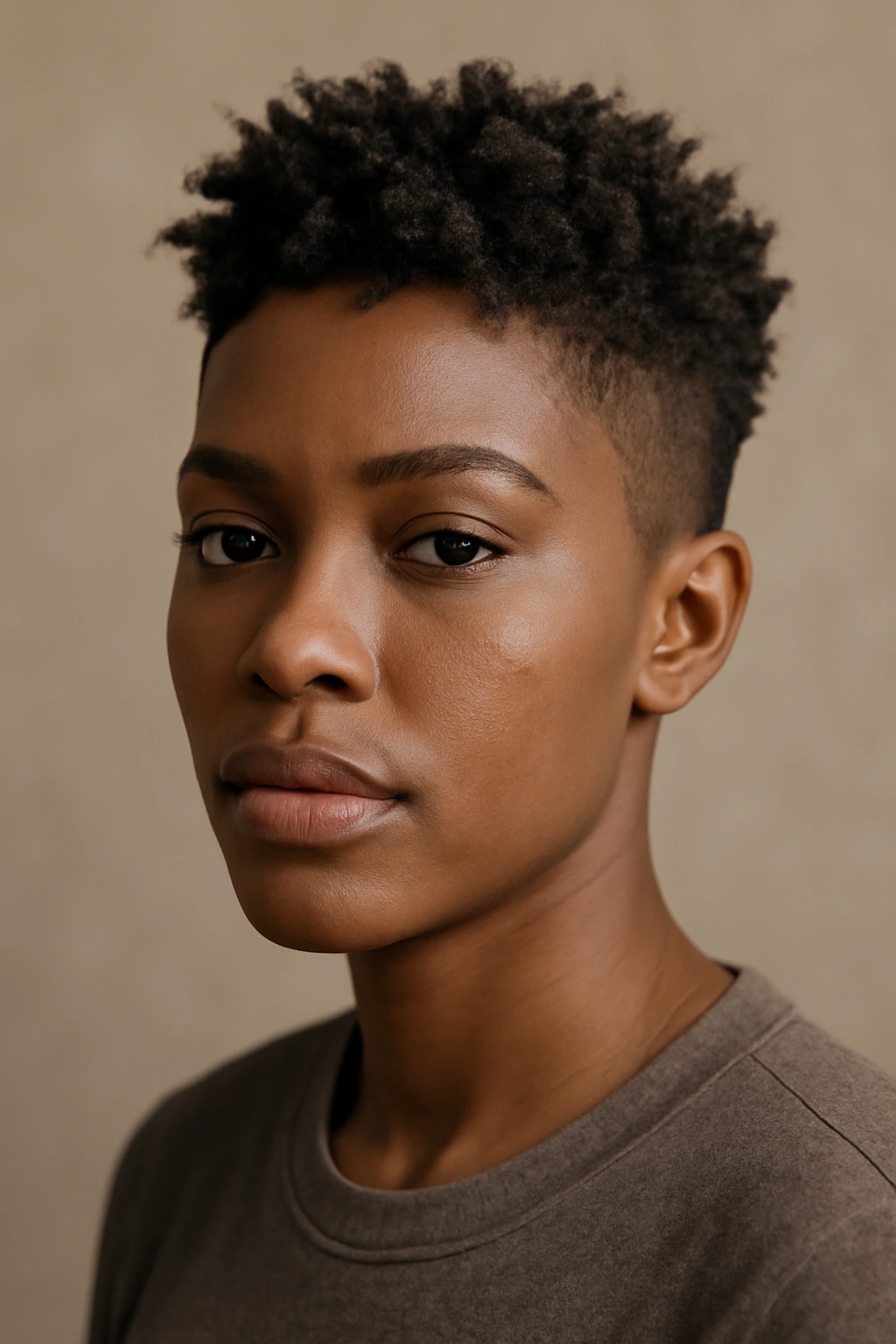 Close-up of a textured crop cut with lifted top for dimension