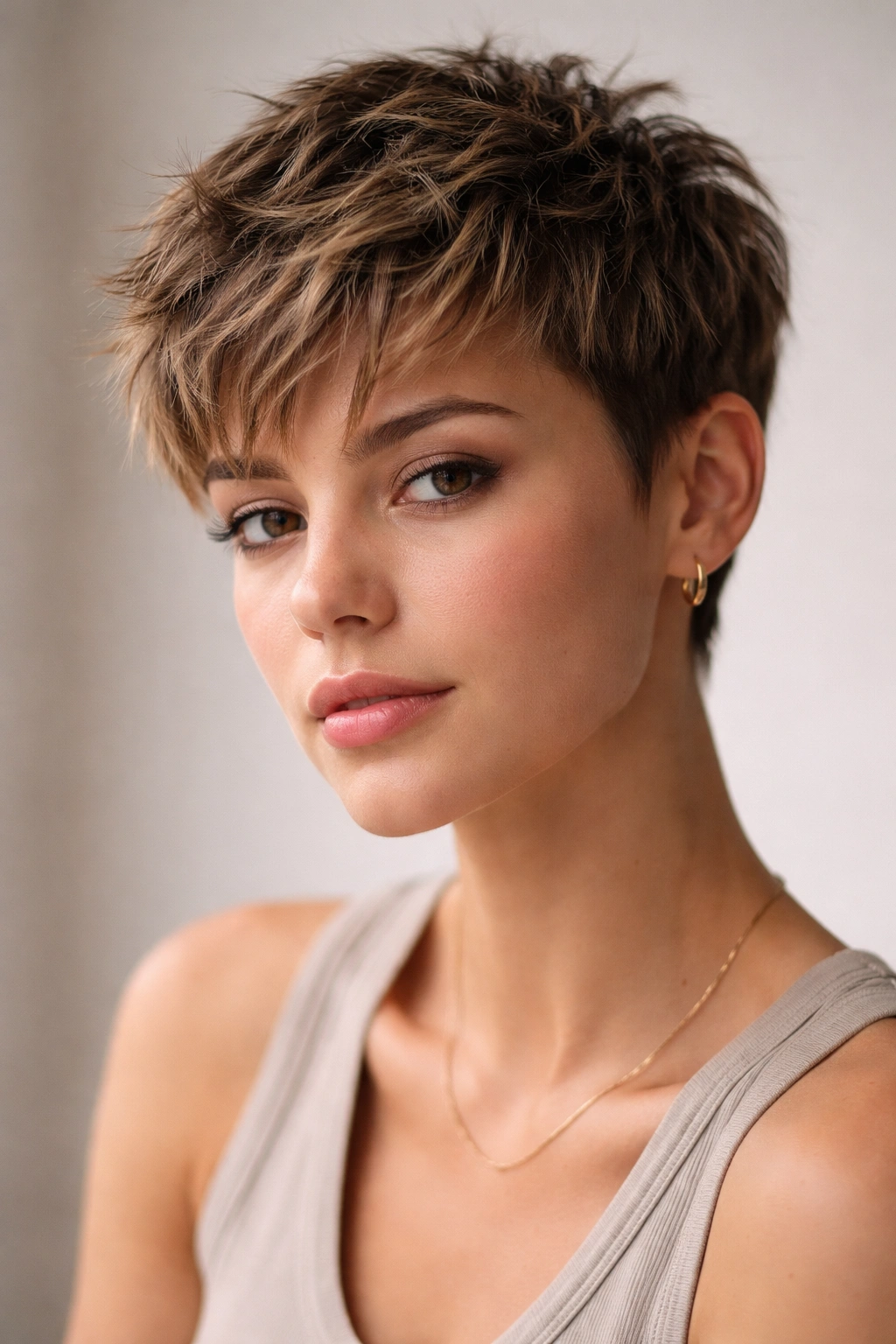 Close-up of a textured crop with short length and choppy texture
