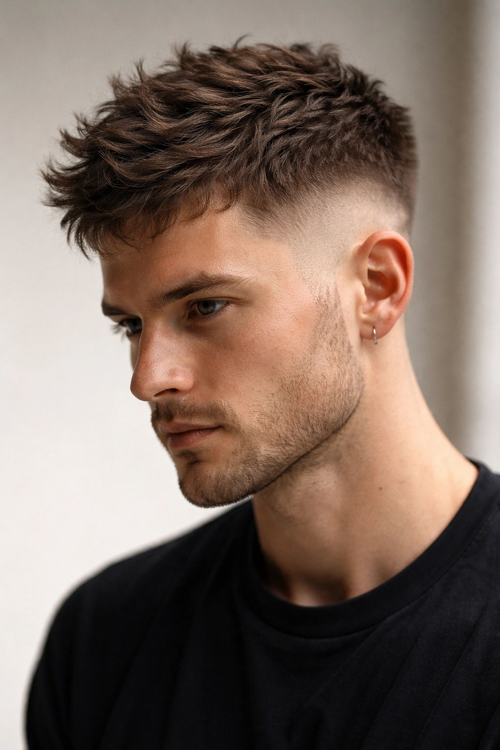 Portrait of a textured crop with short sides and longer top