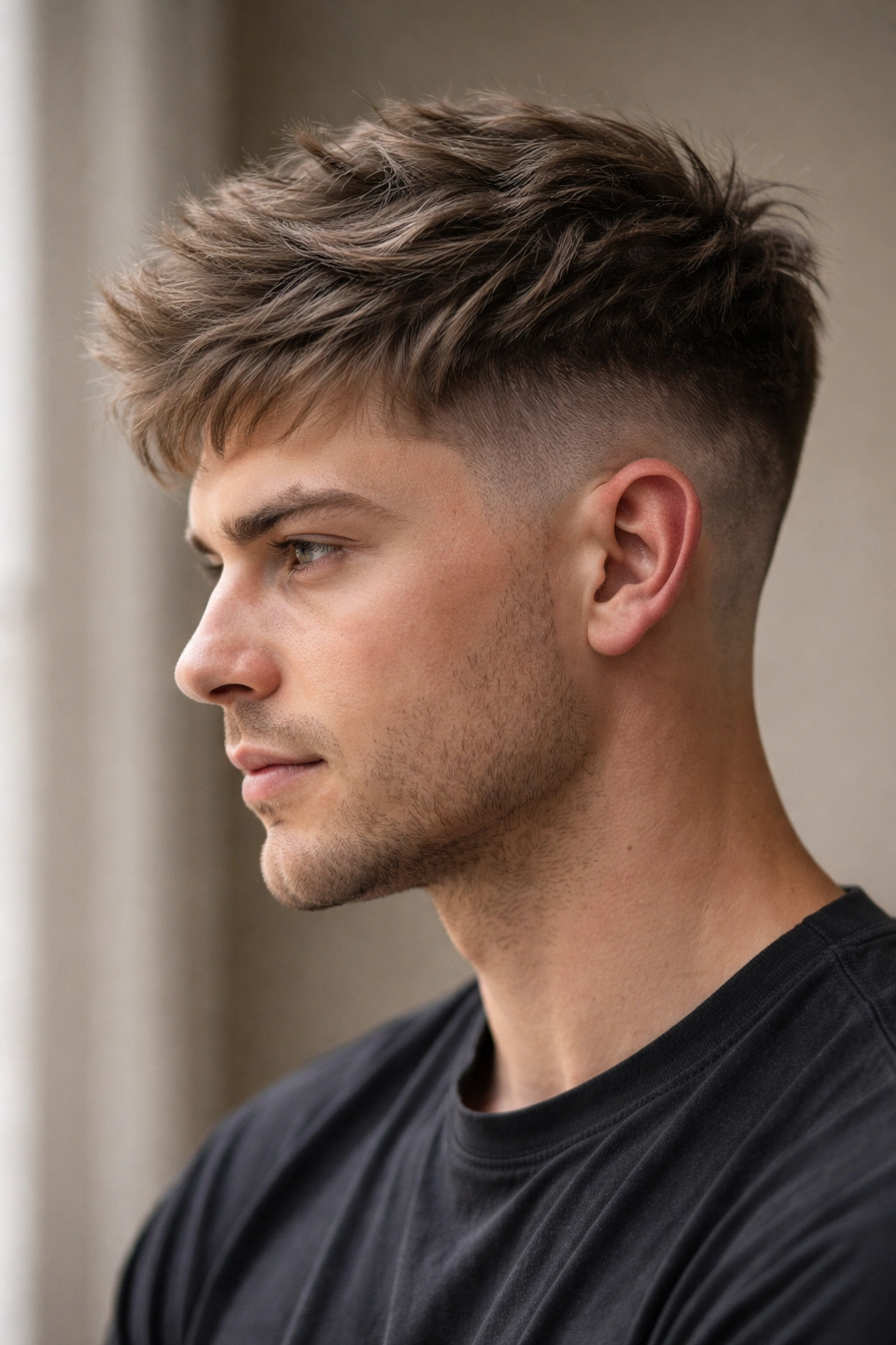 Textured crop with visible undercut and crown length