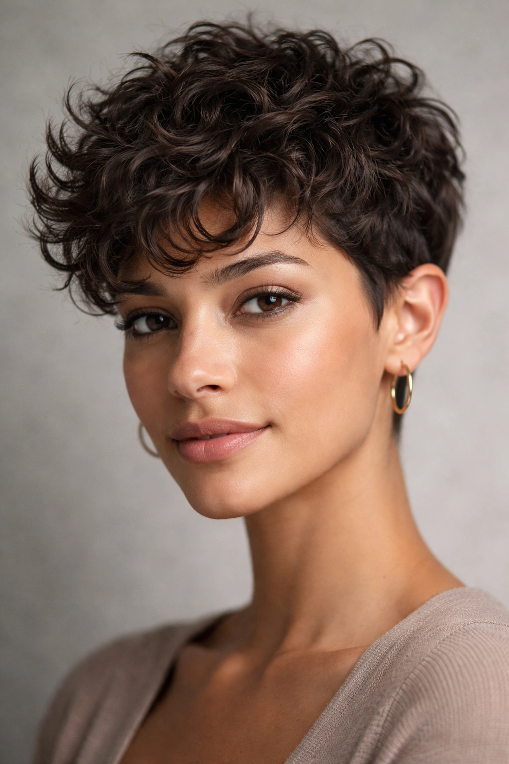Person with textured pixie cut showing defined texture and movement.