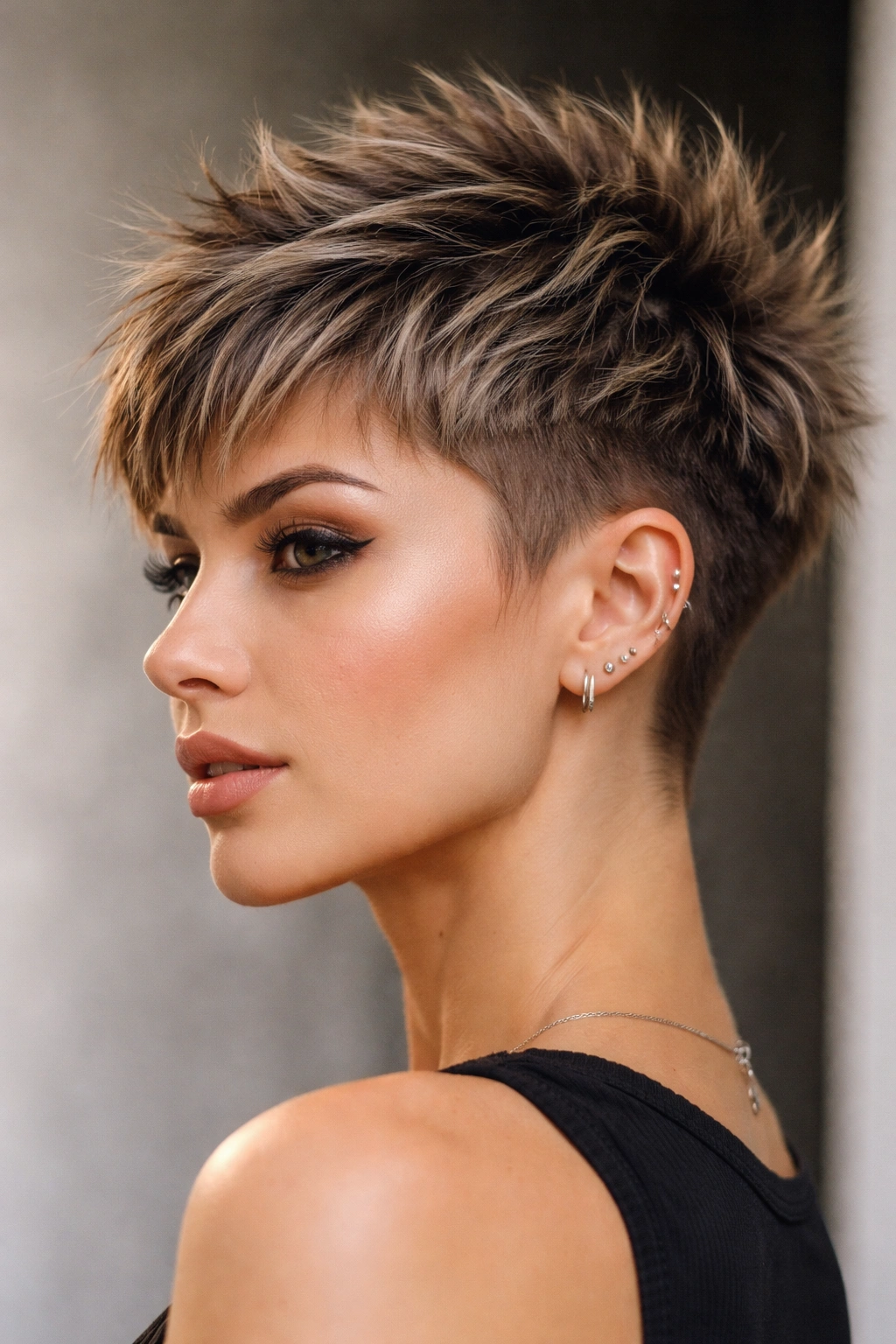 Close-up of a textured pixie-wolf hybrid with sharp edges.