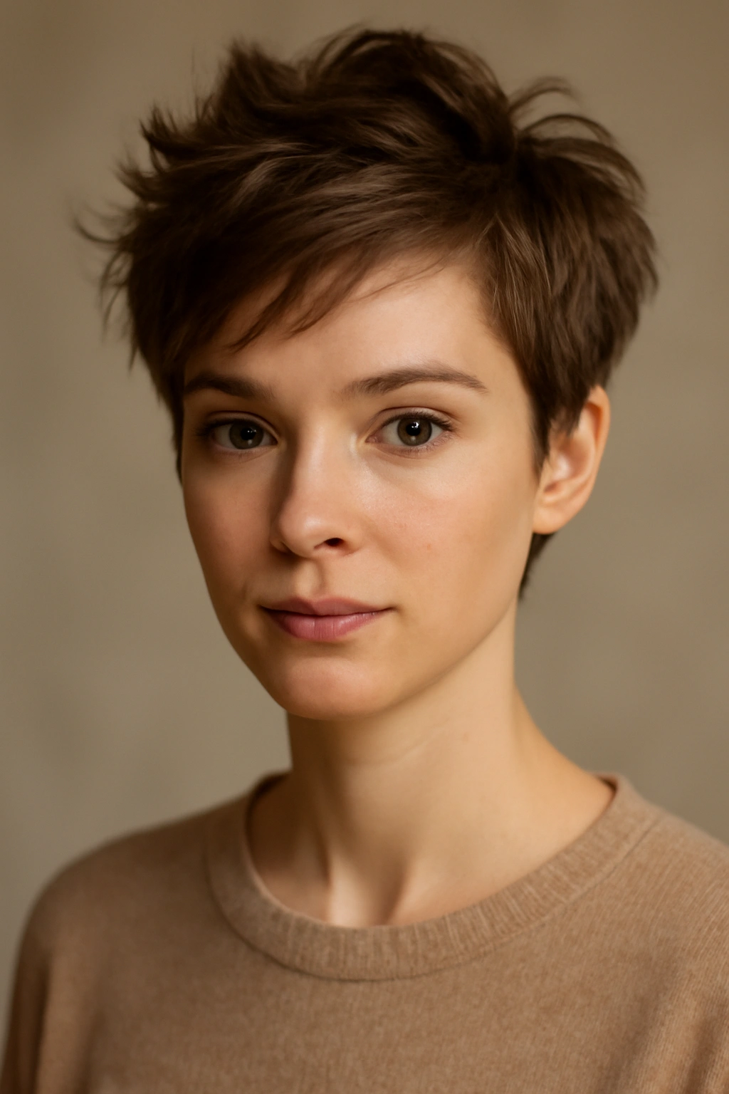 The Tousled Pixie with Volume at the Crown showing lifted crown and textured waves
