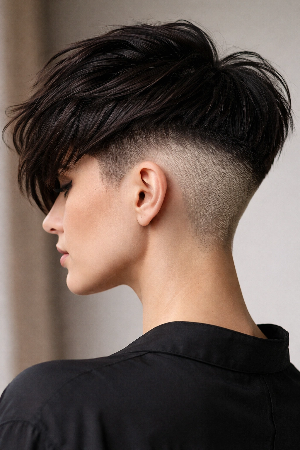 Soft undercut with blonde contrast and dark top