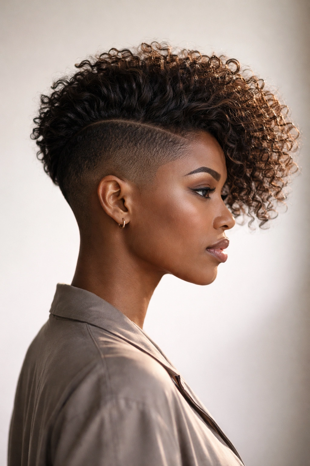 Side-profile view of an undercut with a longer crown swept to one side.