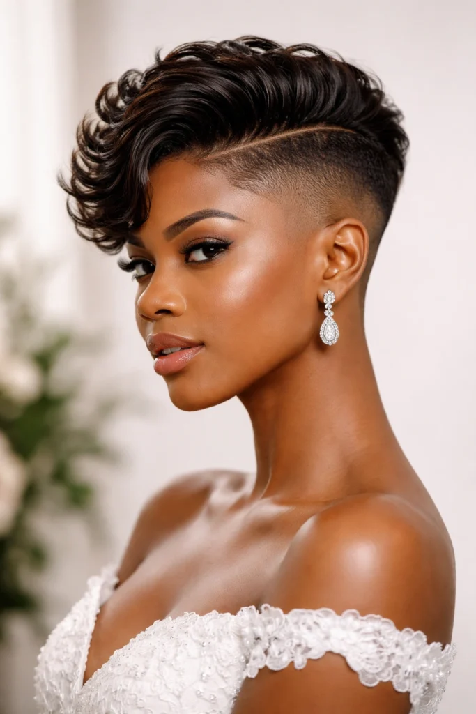 10 Short Hair Wedding Styles for Black Brides
