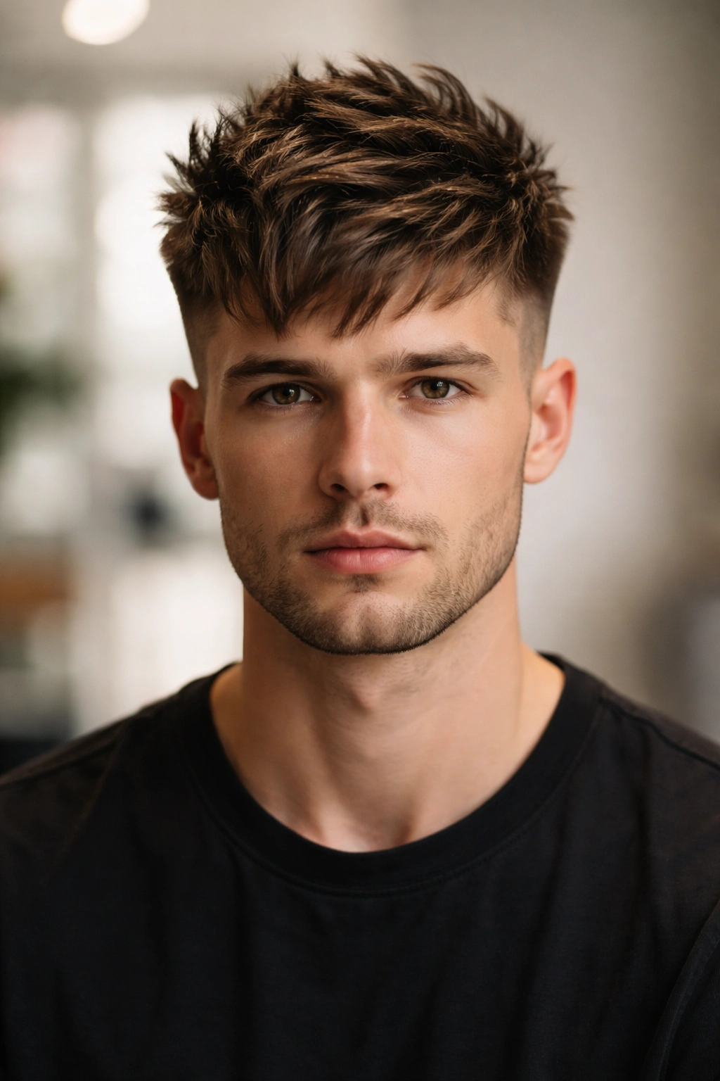 Head-on view of a disconnected undercut with textured top and clean fade