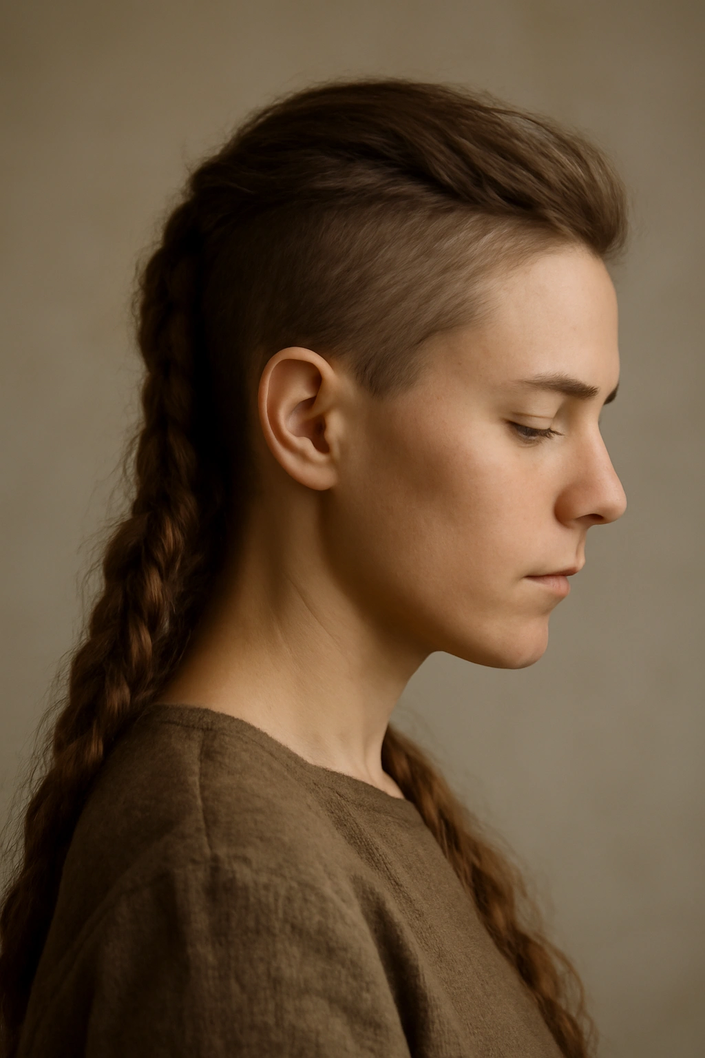 Profile of a person with Viking-inspired braid, contemplative final thoughts