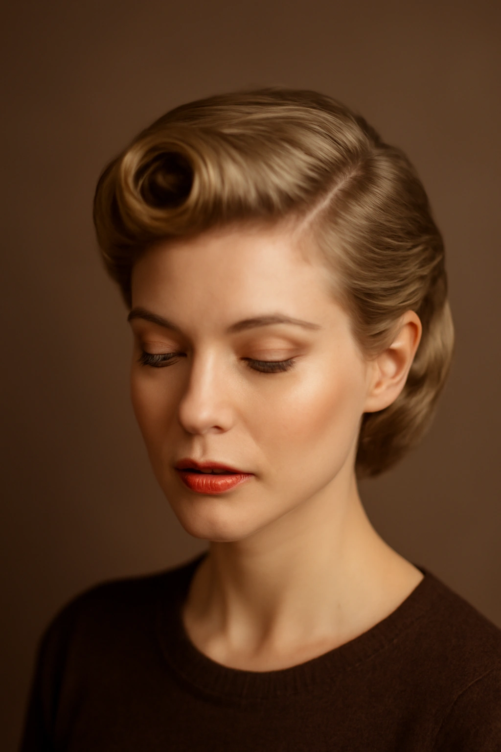 Tubular hair roll along the hairline on short hair