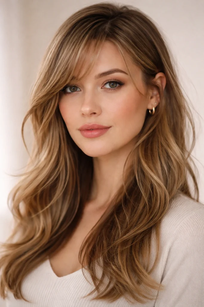 10 Face Framing Bang Styles with a Side Part